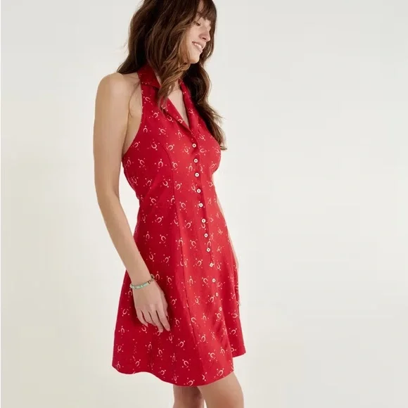 Red Halter Neck Dress - Picture 1 of 5
